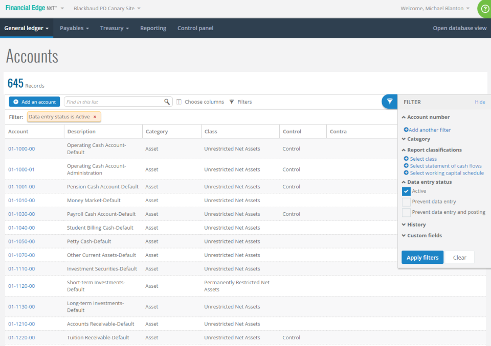 Blackbaud Financial Edge NXT