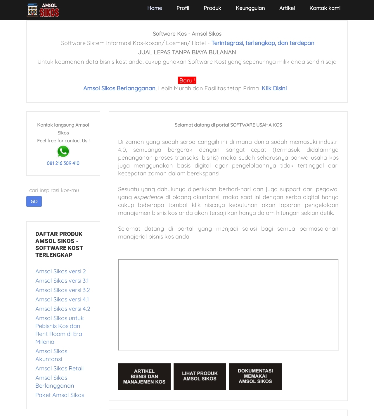 Tampilan softwarekost.com